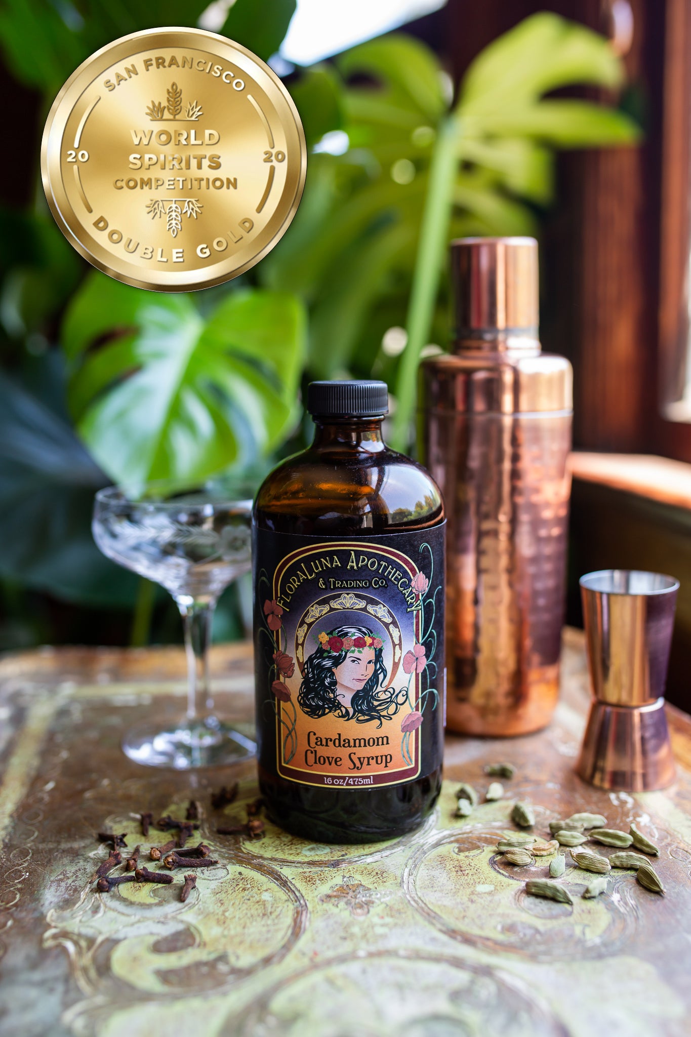 FloraLuna Cardamom Clove Botanical Soda & Cocktail Syrup